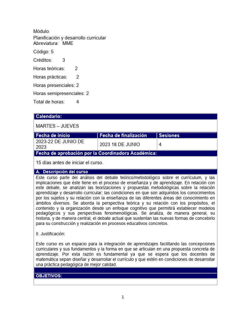 Diseño y Desarrollo Curricular Efectivo | PDF | Plan de estudios ...