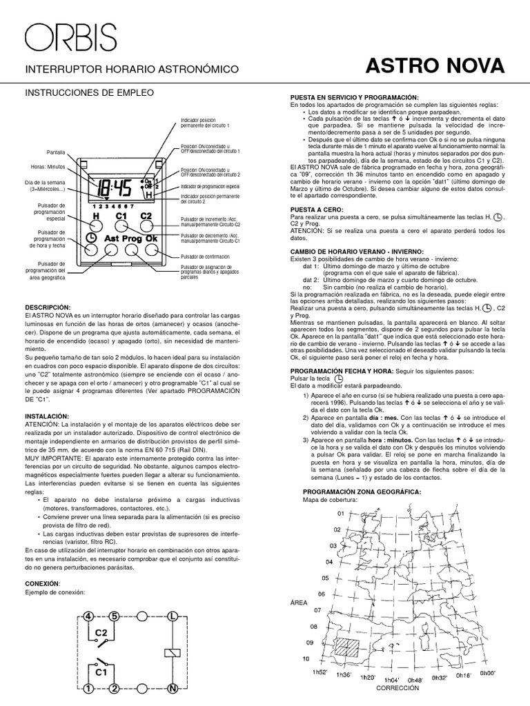 Manual de Uso del Interruptor Astro Nova | PDF | Ligero | Cantidades ...