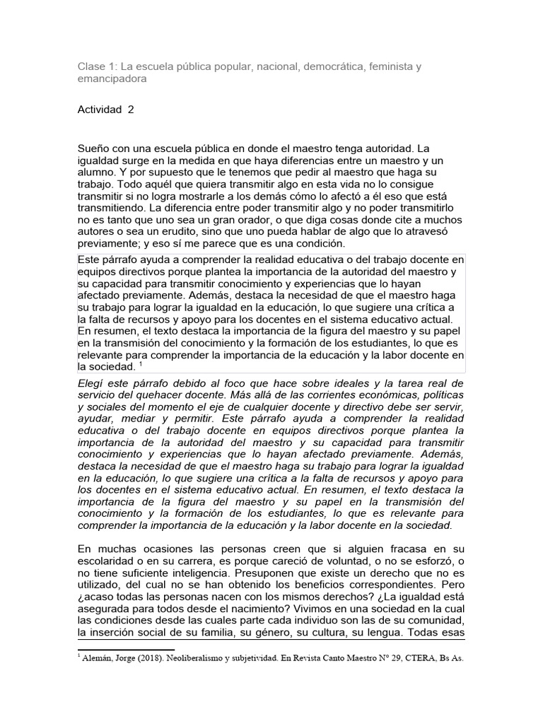 La autoridad del maestro en la educación | PDF
