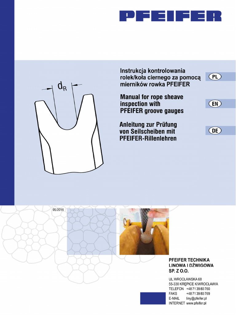 PFEIFER Instrukcja Kontrolowania Rolek | PDF