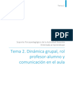 Tema 2. Dinámica Grupal Rol Profesor-Alumno y Comunicación en El Aula