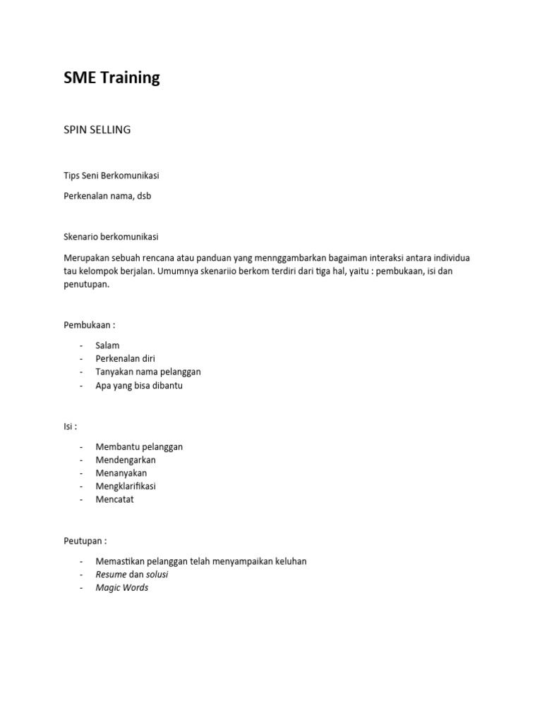 SME Training | PDF | Business | Self-Improvement