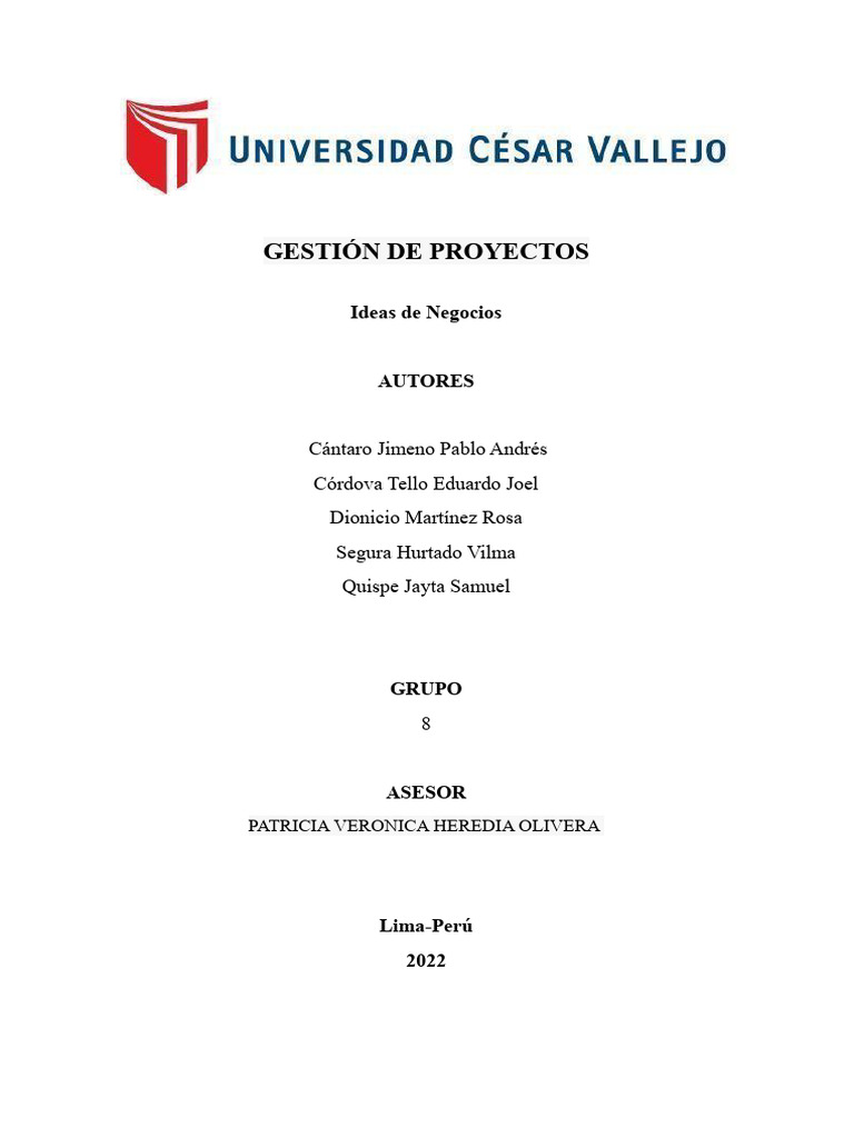 Gestión de Proyectos - Gr 8 | PDF