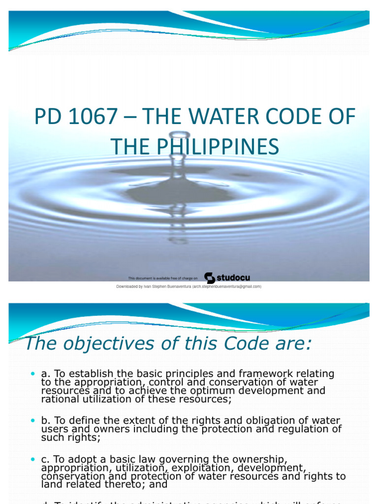 Water Code of the Philippines | PDF