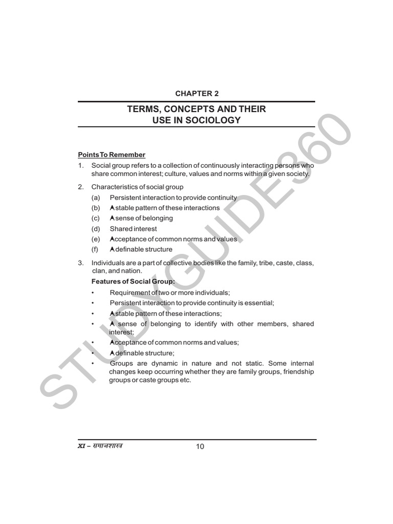 Sociology Chapter 2: Key Concepts and Terms | PDF | Social Science