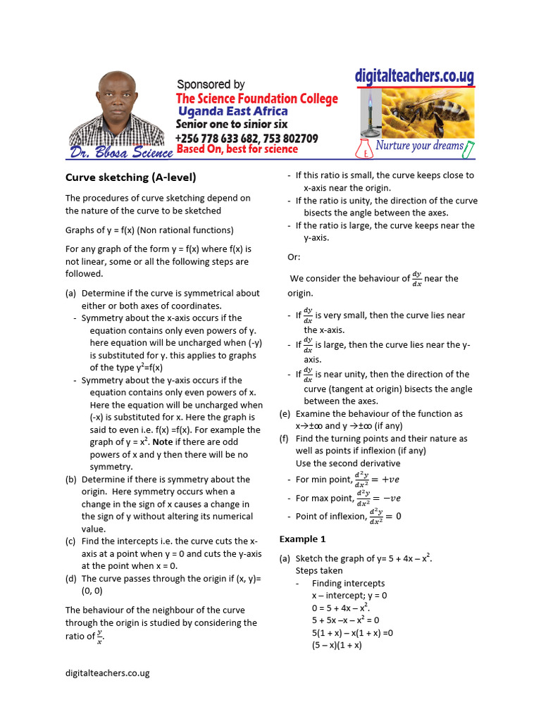 Curve Sketching A Level | PDF | Asymptote | Mathematical Physics
