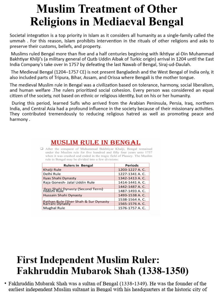 Muslim Rule and Religious Tolerance in Bengal | PDF | Bengal | South Asia