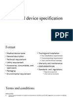 Medical Device Specification
