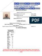 2023 - 2024 Putme Screening Application Form