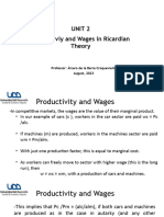 Unit 2 Productivity and Wages in Ricardian Model August 2023
