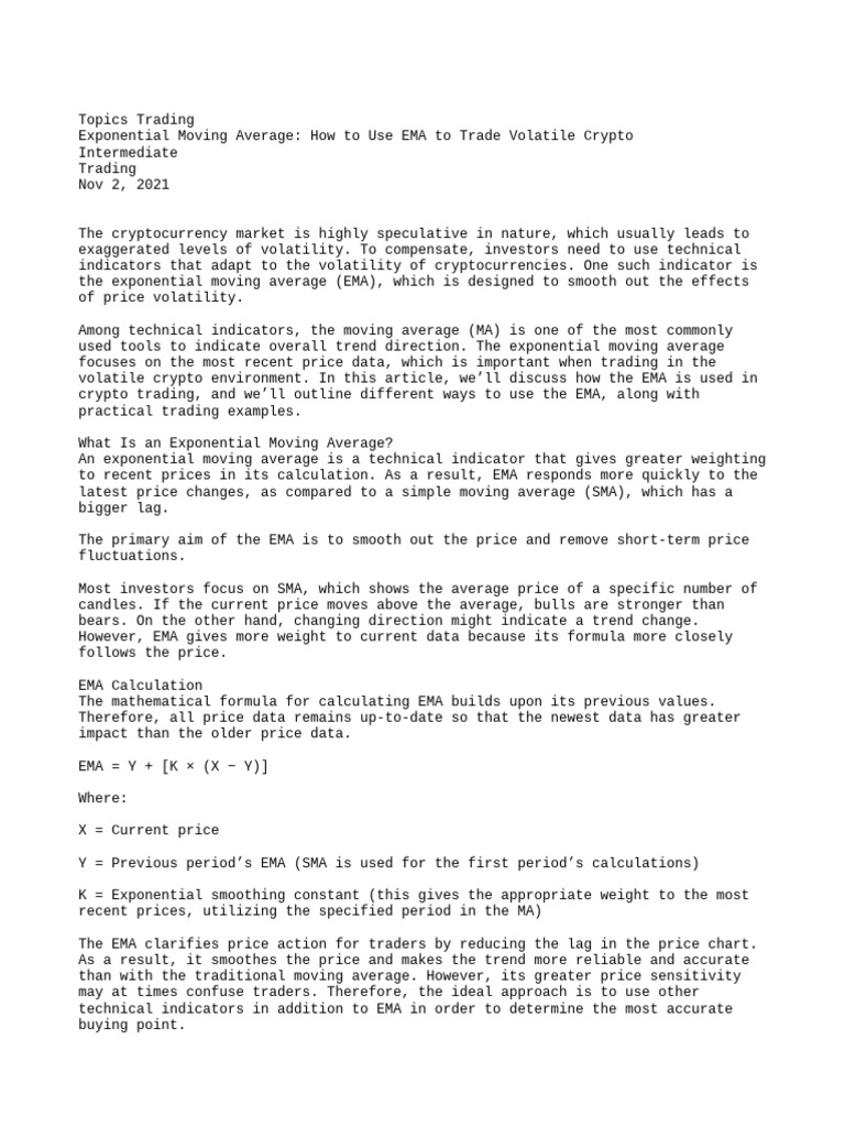 EMA Indicator | PDF