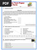 Summative Test Paper in 5th Form