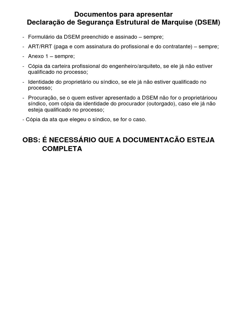 Documentação para DSEM de Marquise | PDF