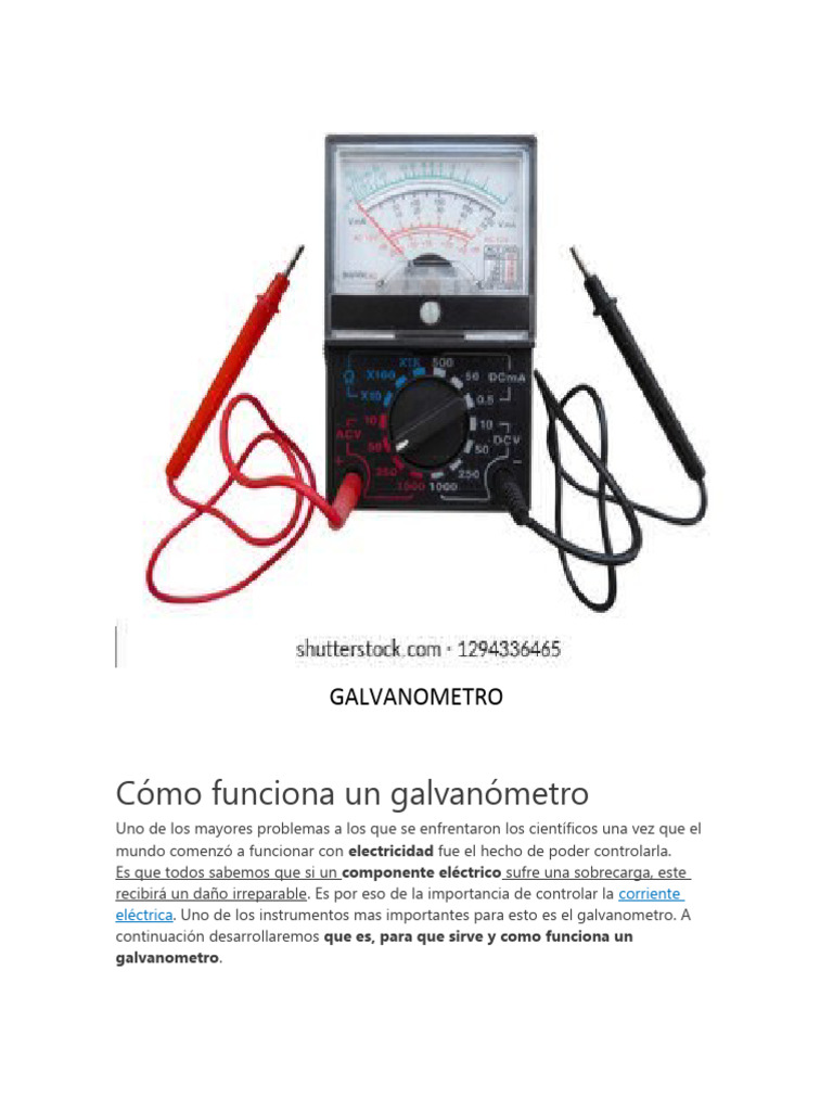 GALVANOMETRO | PDF | Ciencia y matemáticas | Tecnología