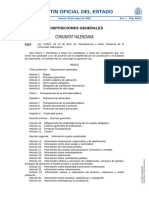 Ley 1 2022 13 Abril de La Generalitat de Transparencia y Buen Gobierno de La Comunitat Valenciana