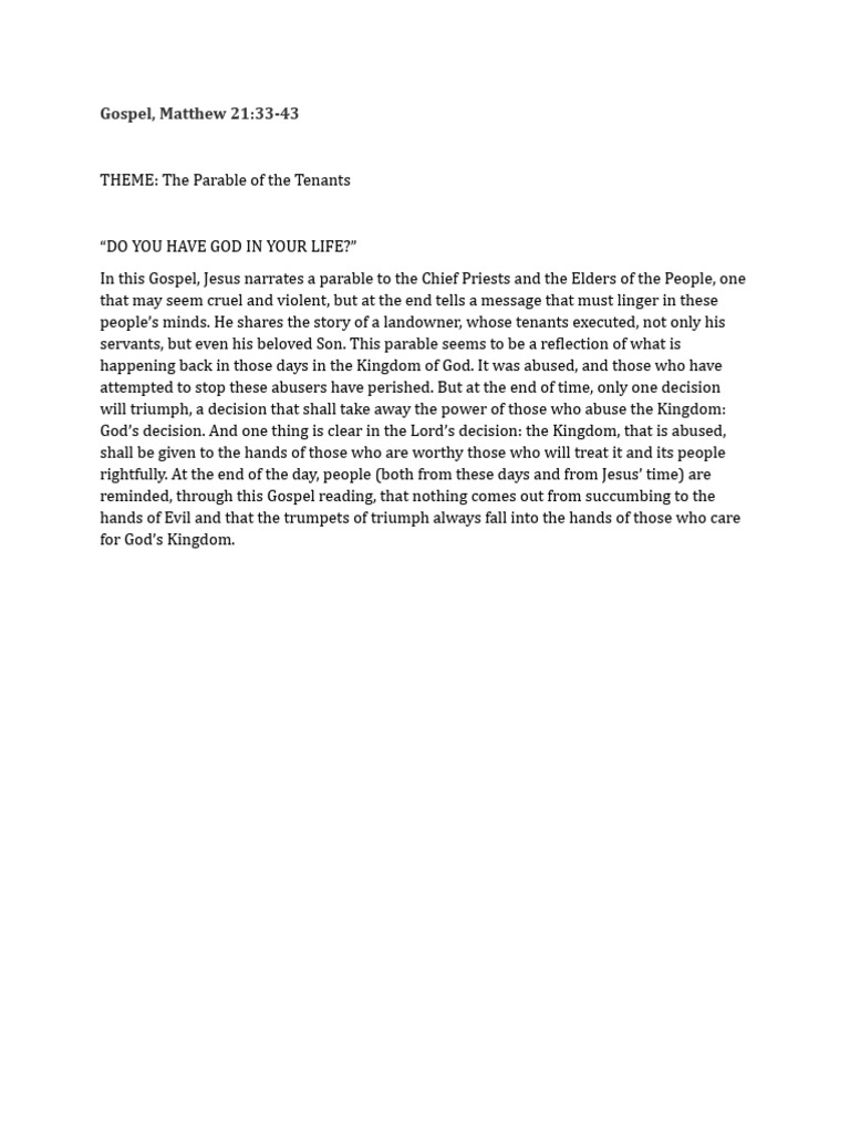 Gospel Reflection PDF