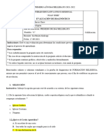 Pruebas de Diagnostico Primero Año Bachillerato 2021 Religión