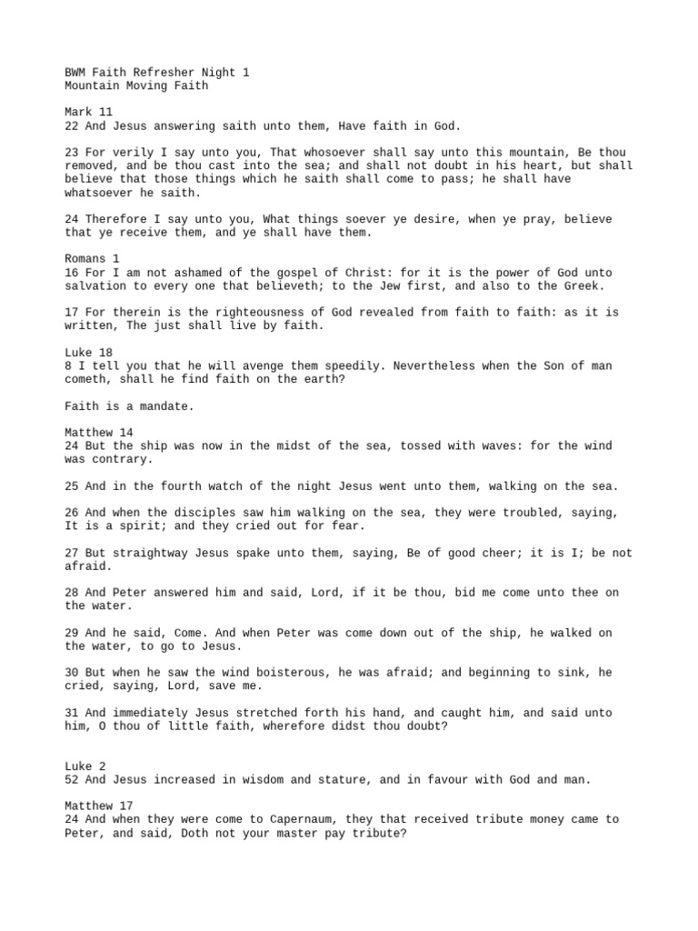 Mountain Moving Faith PDF Jesus Saint Peter