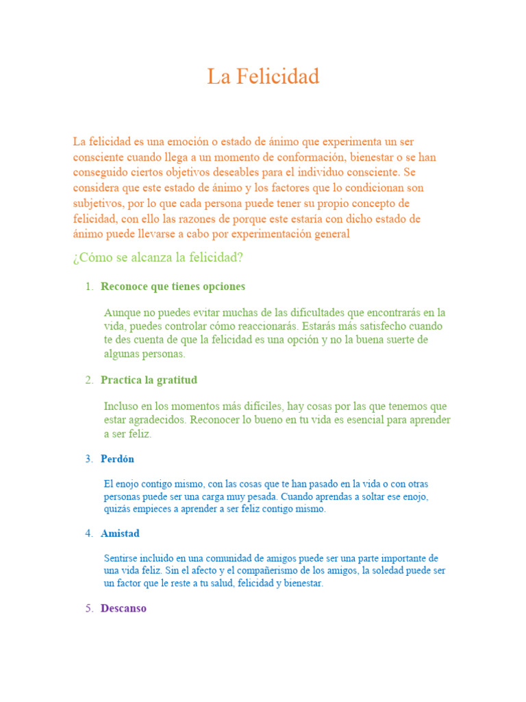 Claves para Alcanzar la Felicidad | PDF