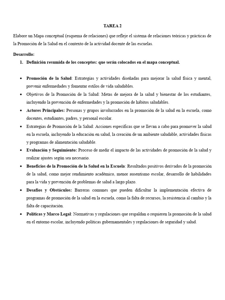 Mapa Conceptual Promocion para La Salud | PDF