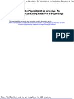 Test Bank For The Psychologist As Detective An Introduction To Conducting Research in Psychology 6th Edition Download