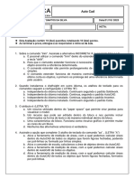 Avaliação Pesquisa - Autocad - 2D