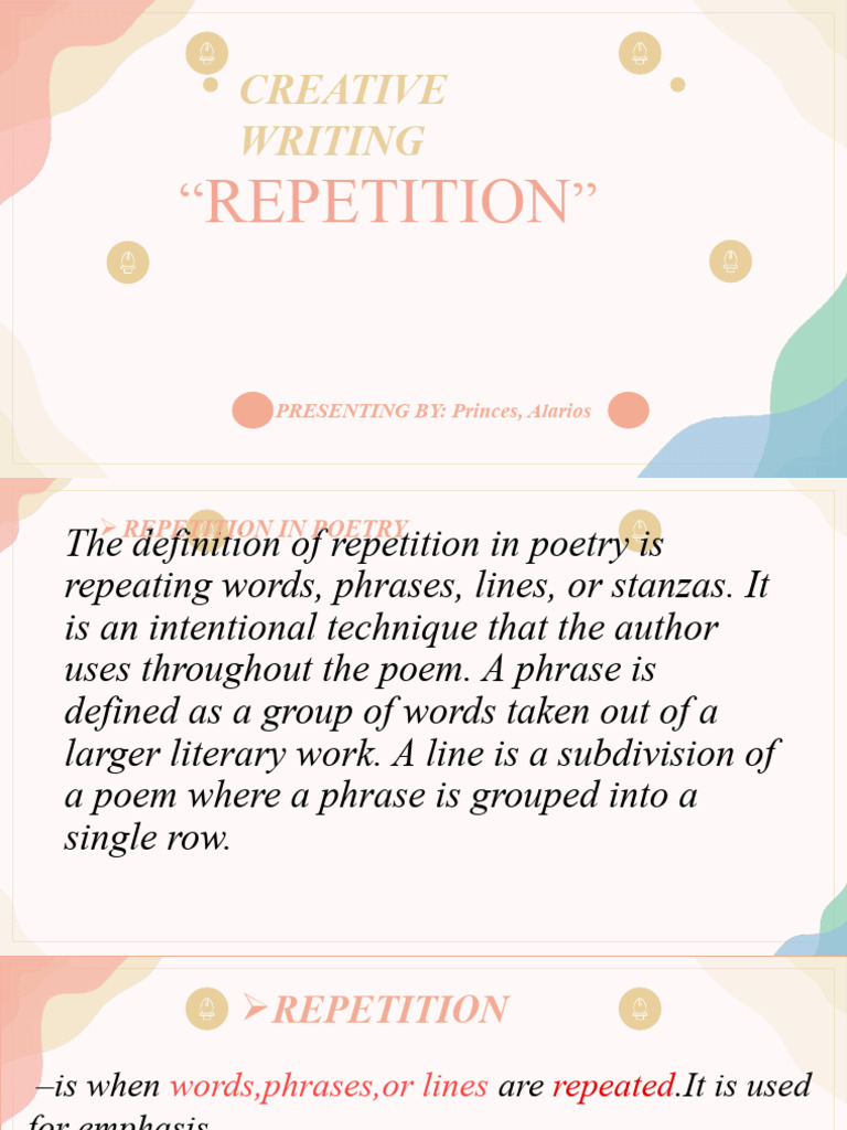 Definition and Use of Repetition in Poetry | PDF