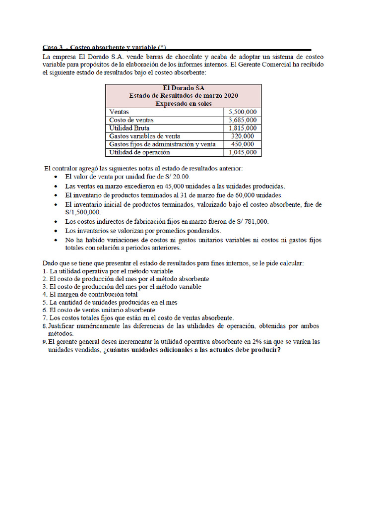 Costos de Productos Terminados y Ventas | PDF | Inventario | Estado de ...