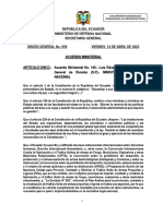 Acuerdo Ministerial No. 145 Requisitos Porte Armas 14 Abr 23