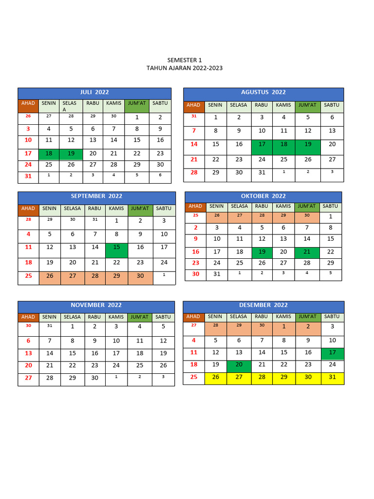 Kalender Pendidikan TK Almahyra | PDF