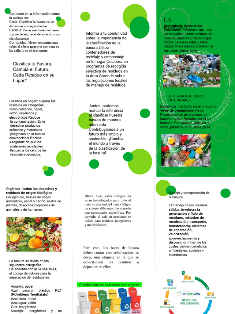 Clasificación y Manejo de Basura | PDF | Residuos | Reciclaje