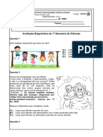 AVALIAÇÃO DIAGNÓSTICA Ciências 2° Semestre