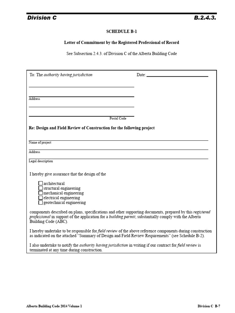 Assurance of Compliance with Alberta Building Code | PDF