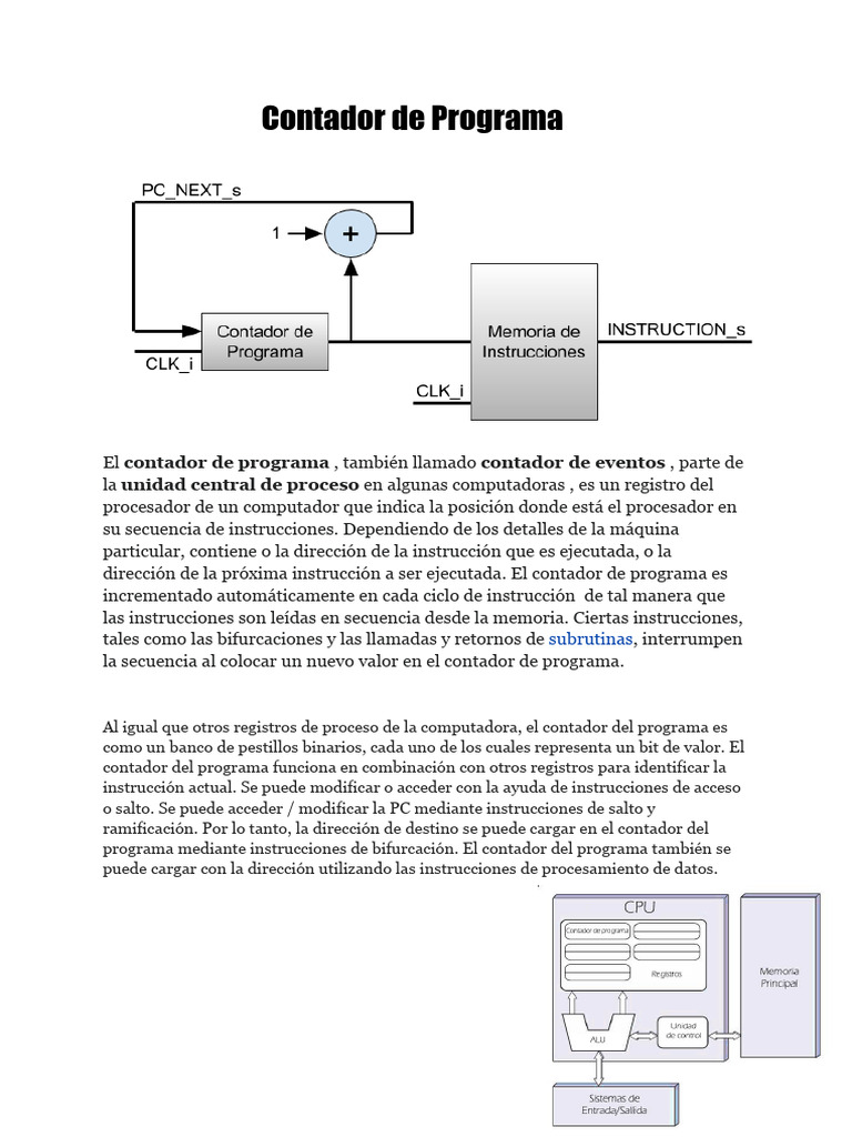 Función del Contador de Programa en CPU | PDF