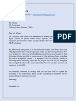 Technical Writting Assignment (Cover Letter) 1