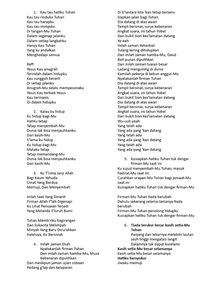 Lirik Lagu Iman dan Pengharapan | PDF | Agama & Spiritualitas