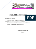 Certification