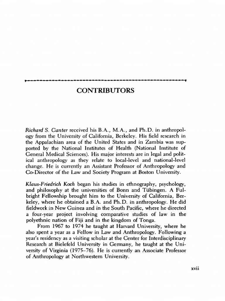 (The Disputing Process-Law in Ten Societies) Contributors | PDF ...