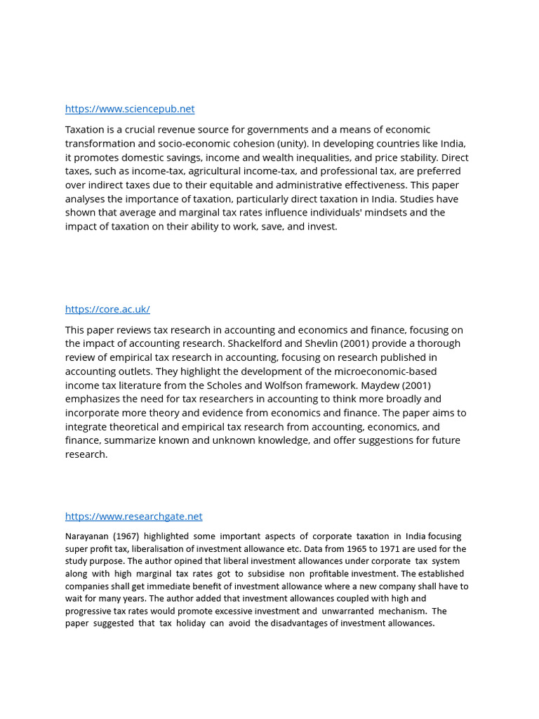 Importance of Direct Taxation in India | PDF | Taxes | Income Tax