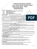Chapter -3 - Advanced Features Word Processor - Examination -09.09.2023