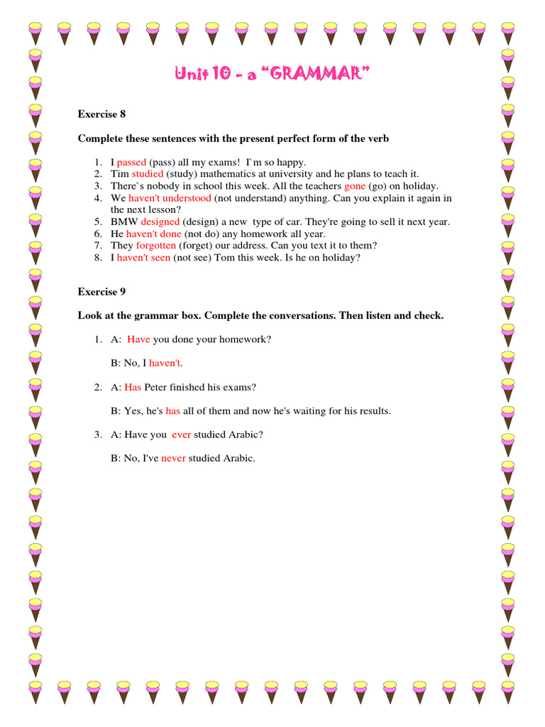 Unit 10 A Grammar Pdf