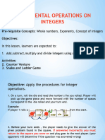 Counter and Snake Ladder Integers