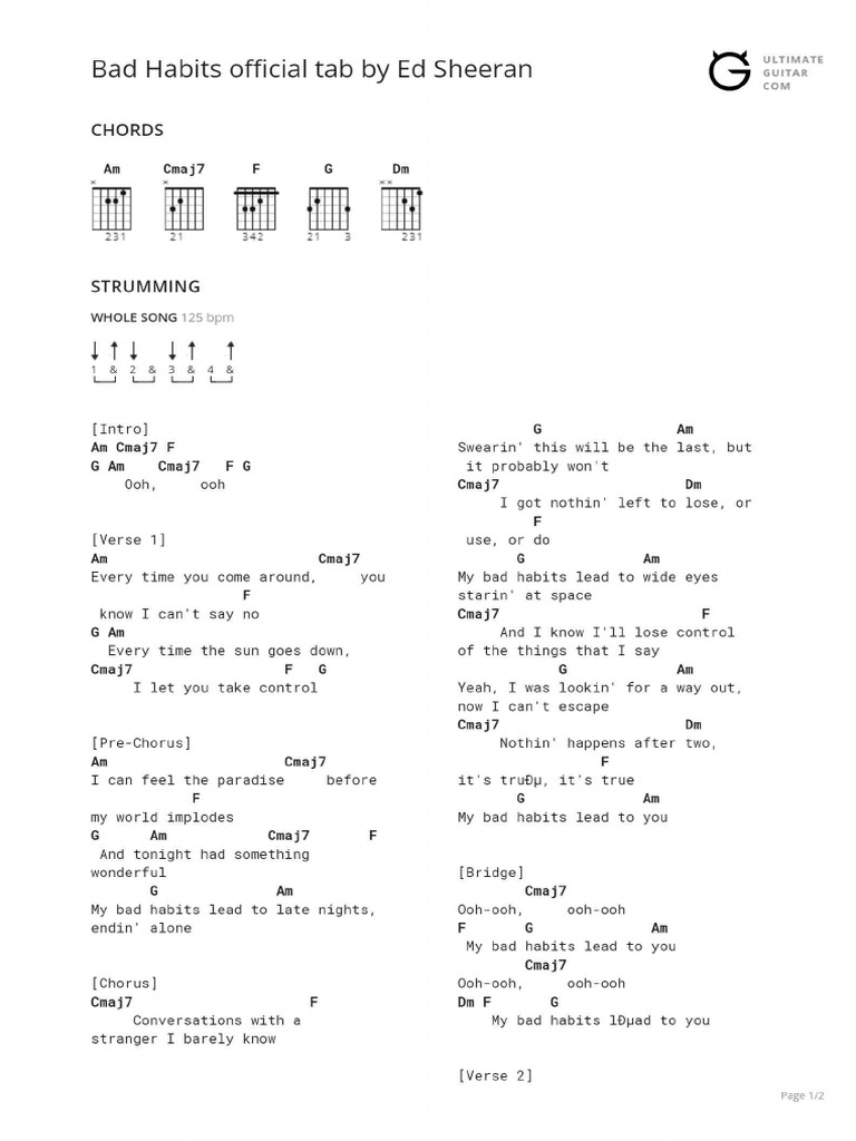 Bad Habits Official Tab | PDF