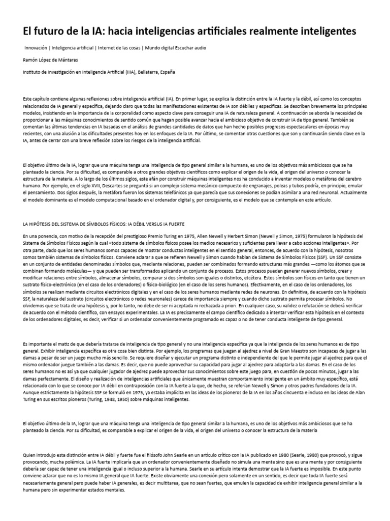 El Futuro de La IA | PDF