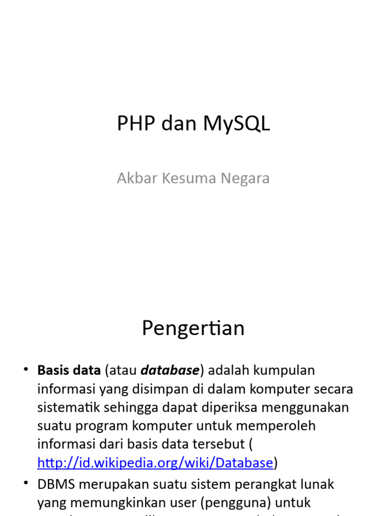 Panduan PHP dan MySQL untuk Pemula | PDF