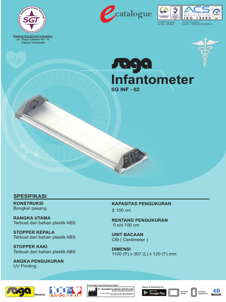 Spesifikasi Infantometer SG INF - 02 | PDF