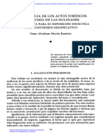 La Ineficacia de Los Actos Juridicos y La Teoria de Las Nulidades