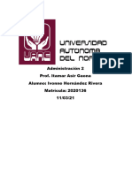 Administración 2 Prof. Itamar Asir Gaona Alumno: Ivonne Hernández Rivera Matrícula: 2020136 11/03/21