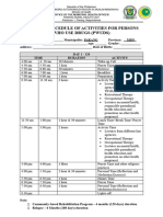 Structured Schedule of Activities