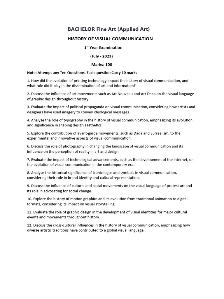 BACHELOR Fine Art (Applied Art) PDF